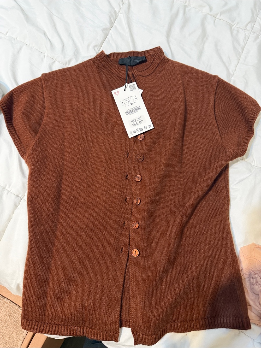 Zara Rust Button-Front Knit Vest - Picture 5 of 5